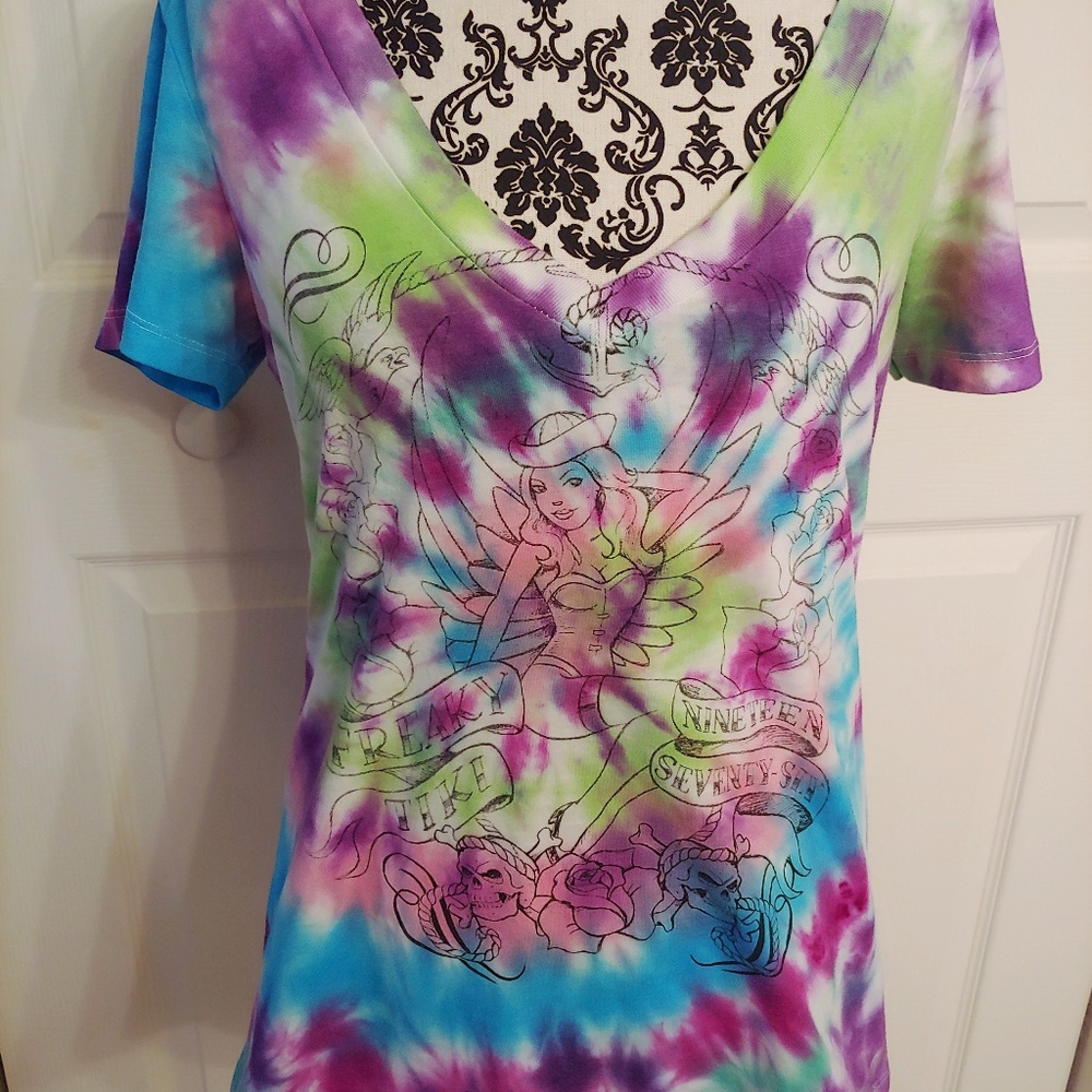 Tie dye nautical pinup girl top
